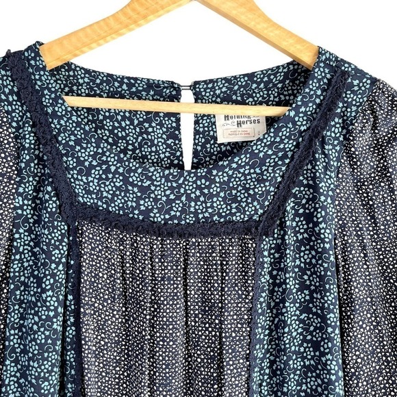 Anthropologie Holding Horses‎ Paix Tunic Prairie Floral Print Mini Dress Blue, 2 - Picture 3 of 13